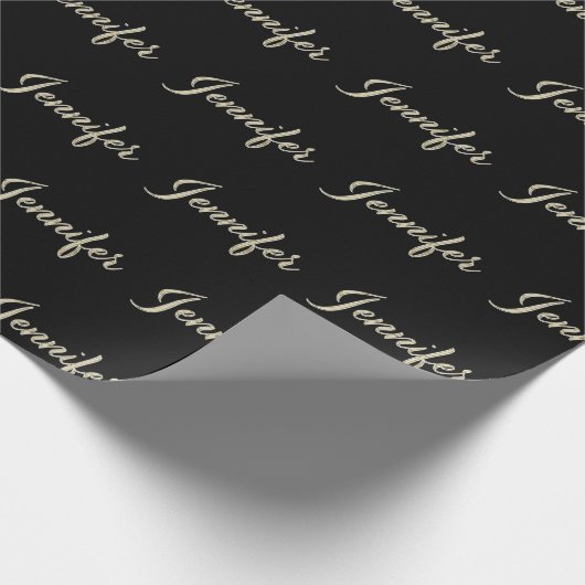 Jennifer white gold Handwriting Geschenkpapier (Ecke)