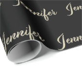 Jennifer white gold Handwriting Geschenkpapier (Rolleneckpunkt)
