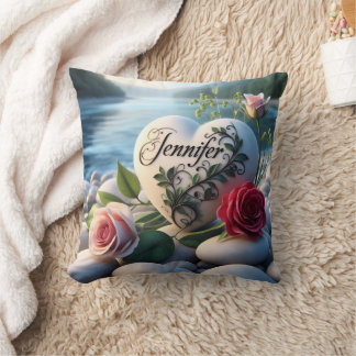Jennifers Herz am Fluss Kissen