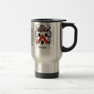 Jennings Familien-Wappen auf einer Reise-Tasse Reisebecher