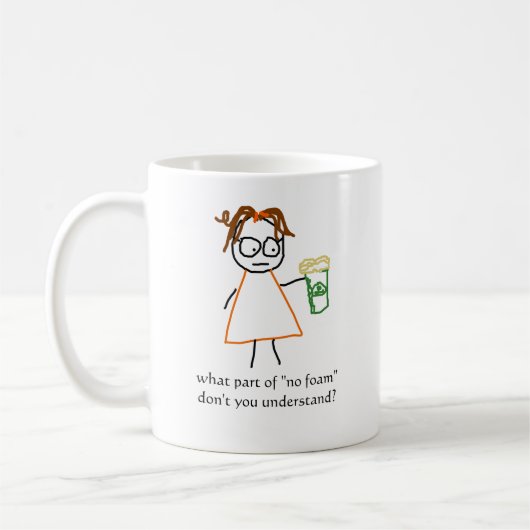 Jenny-Bonmote: "Kein Schaum! " Kaffeetasse (Links)