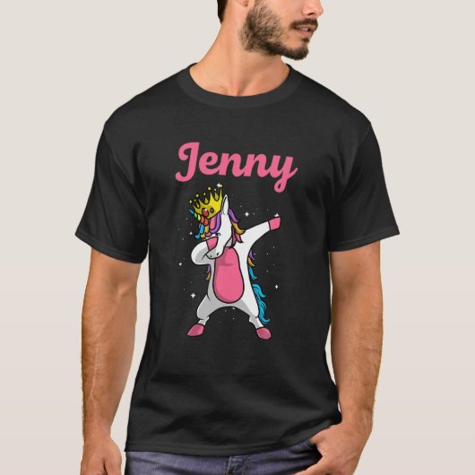 JENNY Gift Name Personalisiert Geburtstag Dabbing  T-Shirt (Vorderseite)