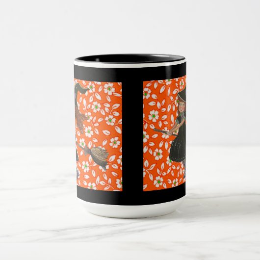 Jenny Hexe auf ihrer Broom-Tasse Tasse (Zentrum)