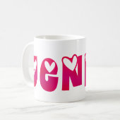Jenny in Hearts Kaffeetasse (Vorderseite Links)