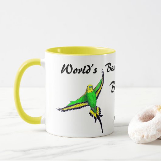 Jenny K Zuhause| World's Best Budgie Mama Tasse Cu (Mit Donut)