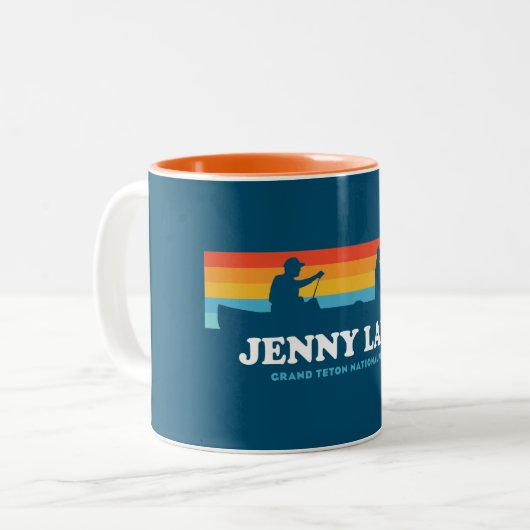 Jenny Lake Grand Teton National Park Canoe Zweifarbige Tasse (Vorderseite Links)