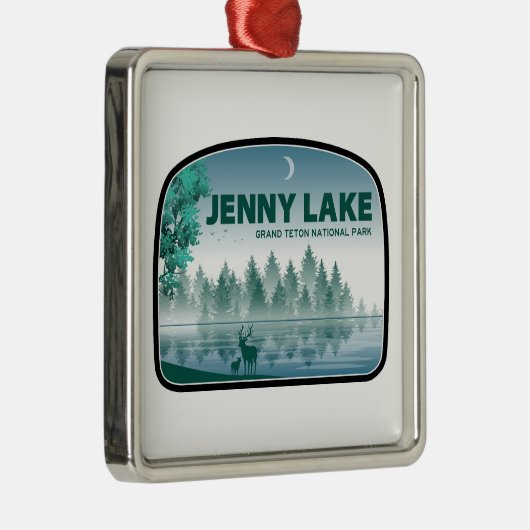 Jenny Lake Grand Teton Nationalpark Deer Ornament Aus Metall (Rechts)