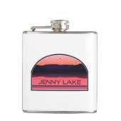 Jenny Lake Grand Teton Nationalpark Red Sunrise Flachmann (Vorderseite)