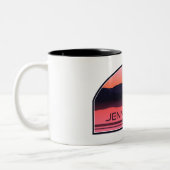 Jenny Lake Grand Teton Nationalpark Red Sunrise Zweifarbige Tasse (Links)