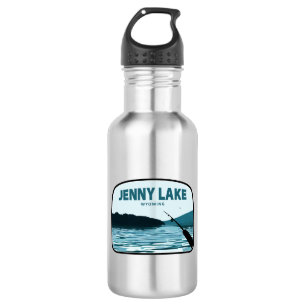 Jenny Lake Wyoming Fishing Rod Edelstahlflasche