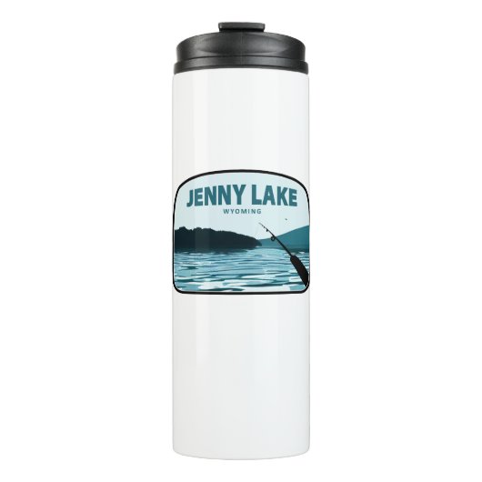 Jenny Lake Wyoming Fishing Rod Thermosbecher (Vorderseite)