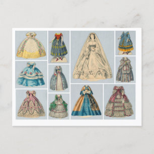 Jenny Lind Papierpuppentanzkleider Postkarte