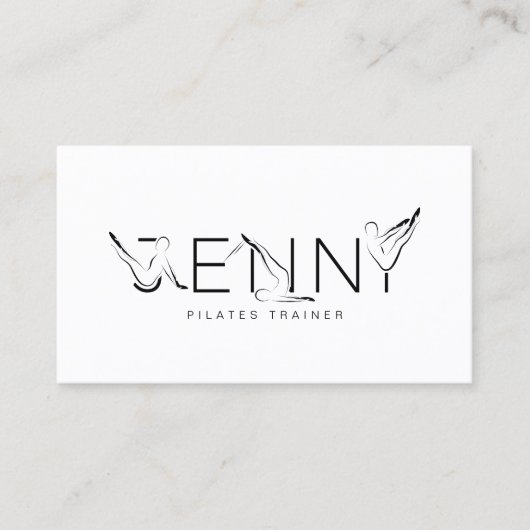 JENNY Name Pilates Instructor Business Card Visitenkarte (Vorderseite)