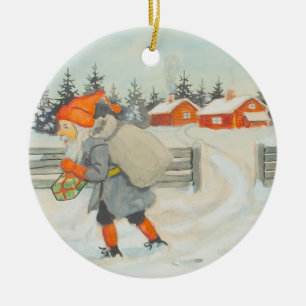 Jenny Nystrom - Alte schwedische Weihnachtsillustr Keramik Ornament