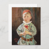 Jenny Nyström Boy mit Kirschen Kleine Kinder Postkarte (Vorne/Hinten)