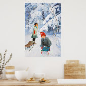 Jenny Nyström Children sledding 1910 Winter XL Poster (Küche)