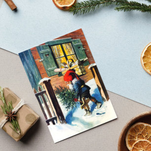 Jenny Nyström Gnom Vintage Schwedischer Weihnachts Feiertagskarte