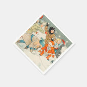 Jenny Nystrom, Kinder, die im Schnee spielen, Weih Serviette (Ecke)