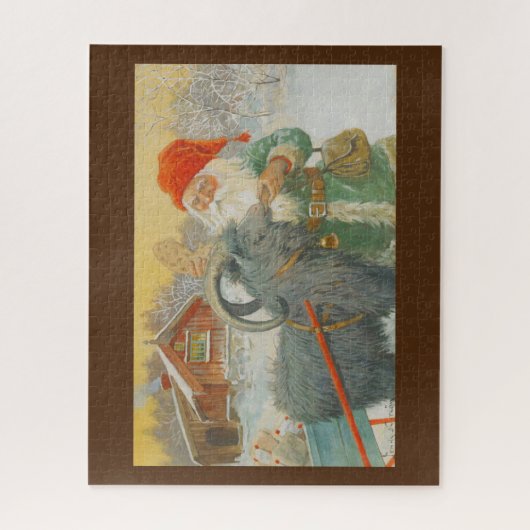 Jenny Nystrom - "The Sled Goat" - Weihnachten Puzzle (Vertikal)