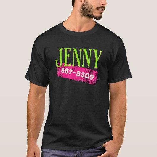 Jenny Phone Number 867 5309 Nostalgic and Funny 80 T-Shirt (Vorderseite)