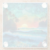 Jenseits der Blues Seascape Glasuntersetzer (Rückseite)