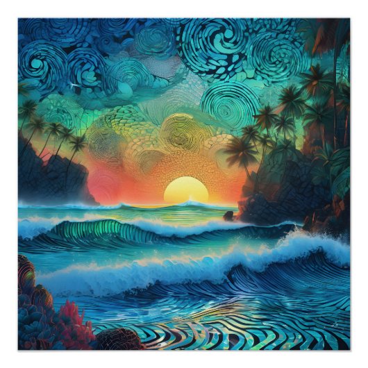 Jenseits der Blues Seascape Poster (Vorderseite)
