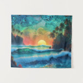 Jenseits der Blues Seascape Wandteppich (Vorderseite (Horizontal))