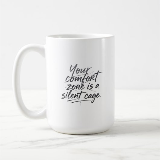 Jenseits der Comfort Zone Kaffeetasse (Links)