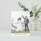 Jenseits der dankbaren Einfachen Foto Hochzeit Vie Postkarte (Stehend Vorderseite)