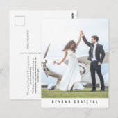 Jenseits der dankbaren Einfachen Foto Hochzeit Vie Postkarte (Vorne/Hinten)