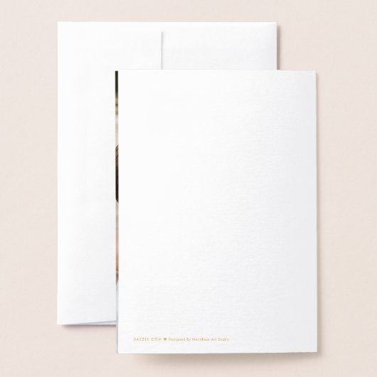 Jenseits der dankbaren Herzenshochzeit Dankeschön Folienkarte (Rückseite mit Umschlag)