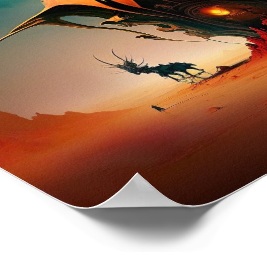 Jenseits der Realität Die mythische surrealistisch Poster (Ecke)