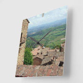 Jenseits der Roofops 1 Quadratische Wanduhr (Winkel)