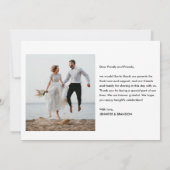 Jenseits des dankbaren Kalligraphen Wedding Foto V Dankeskarte (Rückseite)