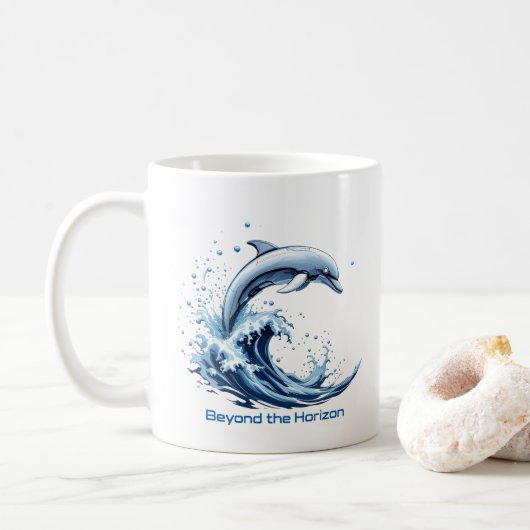 Jenseits des Horizonts - Tasse der Dolphin-Welle (Mit Donut)
