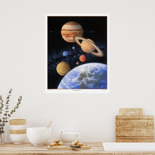 Jenseits des Zuhause-Planets Print Poster (Küche)