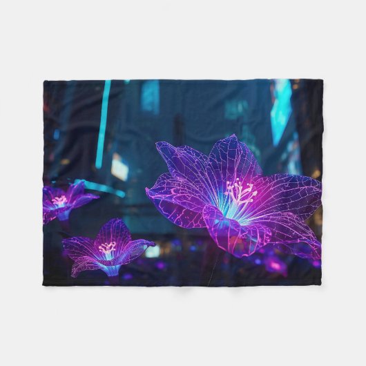 Jenseits neonfarbener Adern Fleecedecke (Vorderseite (Horizontal))