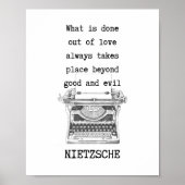 Jenseits von gut und böse Zitat Nietzsche Poster (Vorne)