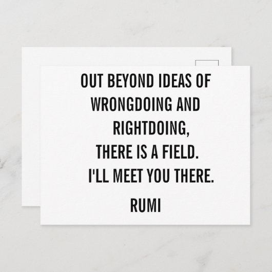 Jenseits von Ideen... Rumi Postcard Postkarte (Vorne/Hinten)