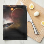 Jenseits von Raum und Zeit Fraktal Art II Geschirrtuch (Viertel Falte)