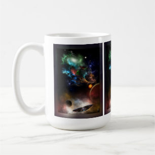 Jenseits von Raum und Zeit Fraktal Art II Kaffeetasse