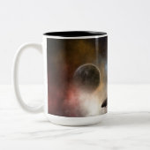 Jenseits von Raum und Zeit Fraktal Kunst Zweifarbige Tasse (Links)