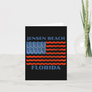 Jensen Beach Florida Vintage Fliegenflagge Karte