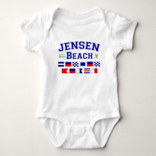 Jensen-Strand, FL - Seeflaggen-Rechtschreibung Baby Strampler