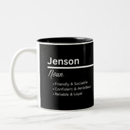 Jenson Boy Name Definition Personalized Mug Zweifarbige Tasse