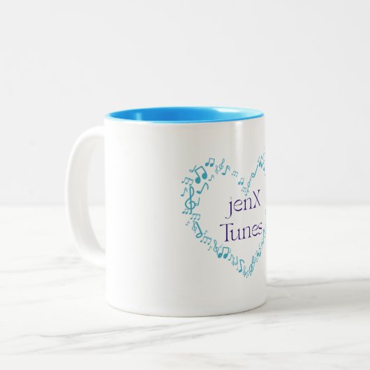 jenX Tunes Zweifarbige Tasse (Vorderseite Links)