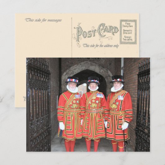 Jeomanische Krieger, oder Beefeatures, auf Schloss Postkarte (Vorne/Hinten)