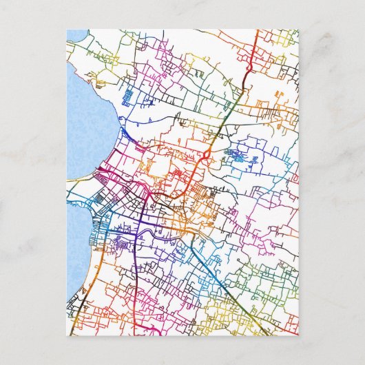 Jepara Indonesia City Map Postkarte (Vorderseite)