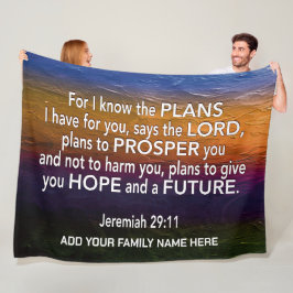 Jer 29v11 KENNE ICH DIE PLANS Christlich Bible Fam Fleecedecke