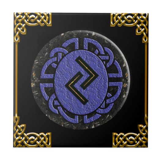 "jera" älteres futhark fliese (Vorderseite)